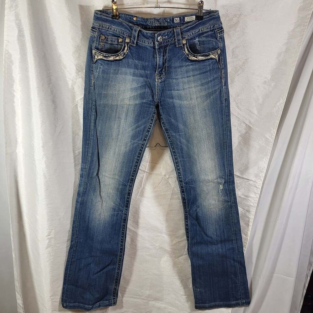 Miss Me Jeans WP5881B2 Size 31 Mid Rise Bootcut Embellished